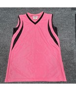 Teamwork Athletic Apparel Jersey Womens Large (34-36) Pink Black Mesh Sl... - £10.55 GBP