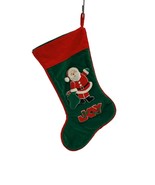 Vintage 3 Dimensional Santa Stocking Christmas Corner Red And Green Velvet - $239.70 MXN