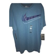Nike Dri Fit Laser Blue Swoosh T-Shirt Mens Large CK4263-446 - $22.99