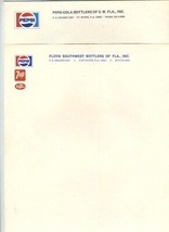 Pepsi Bottlers of SW Florida &amp; Fort Myers 2 Different Sheets Stationary ... - £11.63 GBP