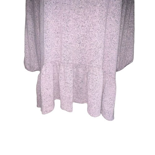 Kim & Cami Women Medium Purple Babydoll Ruffled Peplum Round Neck Sweater Top Item image 4