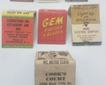 Lot of 7 1940s Vintage Matchbook Covers - Sylvania Gem Razors Mark Twain... - $4.42