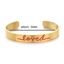 Boho Colorful Suture Wide Cuff Stainless Steel Bracelets Rainbow Letter Bracelet - £12.35 GBP