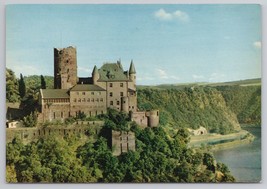 St Goarshausen Germany Katz Castle And Loreley Rock Rhine River Vintage Postcard - £10.87 GBP