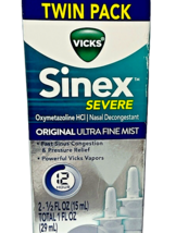 Vicks Sinex Severe Nasal Decongestant Spray, 0.5oz - Twin Pack Exp: 03/2025 - £15.91 GBP