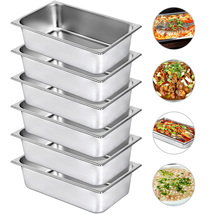 VEVOR 6 Pack Steam Table Pans 20.9 x 12.8 x 5.9 Inch Deep Steam Table Pa... - €55,69 EUR