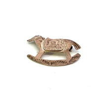 Vtg Signed SU Mexico Sterling Handmade Etched Kiddie Toy Rocking Horse Brooch - £35.48 GBP