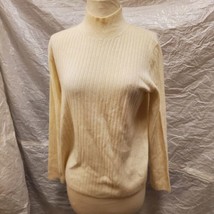 Sutton Studio Women&#39;s White 100% Cashmere Turtleneck Sweater, Size M - $49.49
