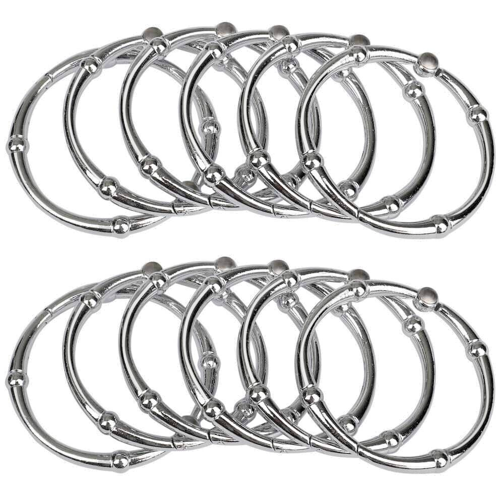 Utopia Alley Victoria Shower Curtain Rings Rust Proof in Chrome (Set of 12) - £11.89 GBP
