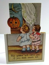 Halloween Postcard Whitney Die-Cut Standup Children JOL Crescent Moon Fantasy - £49.33 GBP