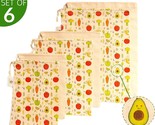 Set of 6 Reusable Organic Cotton Produce Bags, Washable | Cloth Bag w/Dr... - $15.83