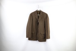 Vtg 50s Rockabilly Mens 42R Wool Tweed 3 Button Suit Jacket Sport Coat Brown USA - £70.97 GBP