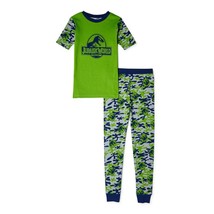 Jurassic World T-REX Camo Cotton Snug-Fit Pajamas Sleepwear Set Sz 4, 6 Or 8 - £12.86 GBP