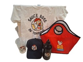 PDQ Chicken Promotional Set Kids&#39; Small T-Shirt, Hat, Water Bottle, Frisbee NEW - £19.54 GBP