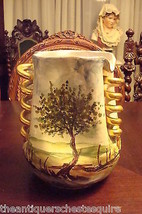 Ceramic hand painted vase pinched body, spiral handles,beautiful decorations[c12 - £67.25 GBP