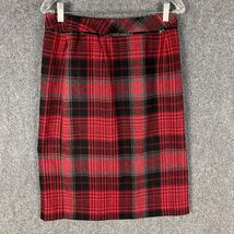 Worthington Skirt Women&#39;s Petite 10P Acrylic Wool Plaid Red Black - €9,70 EUR