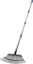 Garden Rake Leaf 1.1&quot; Diameter Pole 6 FT Tall Stainless Steel Heavy Duty... - £41.40 GBP