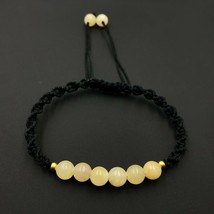 Natural Honey Calsite 6x6 mm Beads Handmade Thread Bracelet AB6-54 - £7.11 GBP