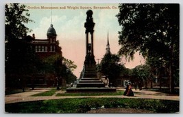 Savannah GA Georgia Gordon Monument And Wright Square c1910 Postcard E44 - $6.95