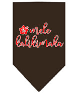 Mele Kalikimaka Screen Print Bandana Cocoa Size Large - £9.28 GBP