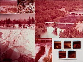 1960s Kakabeka Falls Ontario Ojibwa Indians Village Aerial View 5 Pana-Vue Slide - £4.09 GBP