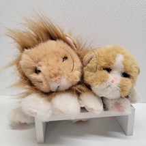 Vintage Tyco Kitty Kitty Jungle Lion And Baby Kitten Purring Plush Set Of 2! - £97.98 GBP