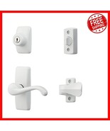 White Keyed Deadbolt Lock and Door Lever Set for Storm Doors - Easy Inst... - $1,486.61 MXN