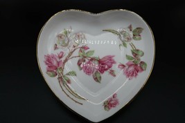 Vintage Aynsley bone china &quot;Elizabeth Rose&quot; heart shaped trinket tray - £15.73 GBP