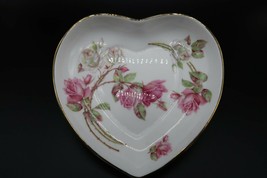 Vintage Aynsley bone china &quot;Elizabeth Rose&quot; heart shaped trinket tray - £14.95 GBP