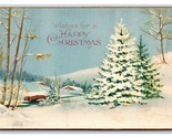 Winter Landscape Happy Christmas 1925 DB Postcard R10 - $4.42