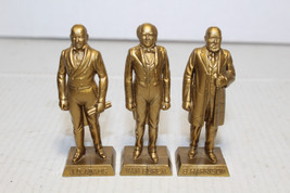 Marx Presidents 2.5&quot; Gold Plastic Figures J Q Adams Martin Van Buren B. Harrison - £10.70 GBP