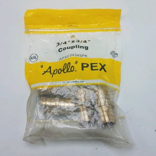 Apollo PEX 3/4&quot; x 3/4&quot; BRASS Coupling APXC34345PK 5-Pack - $5.89