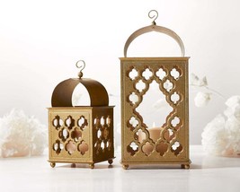 Ramadan Candle Lantern Set of 2 Centerpiece Moroccan Lantern Ramadan Decorations - £27.97 GBP