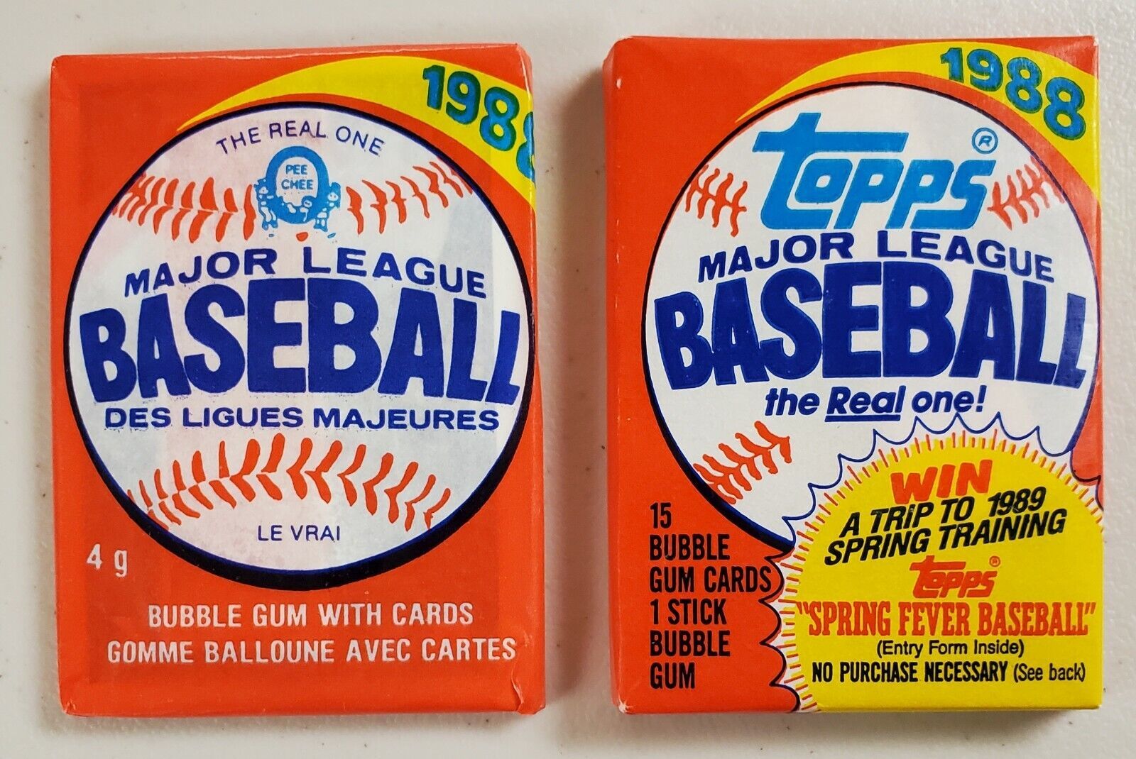 Primary image for 1988 OPC & 1988 Topps Baseball Lot of 2 New Sealed Unopened Packs-**