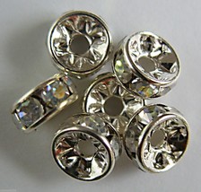 1 6mm Swarovski Rondelle -- Silver Plated/Crystal AB - £0.83 GBP