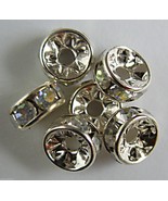 1 6mm Swarovski Rondelle -- Silver Plated/Crystal AB - $1.04