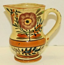 Vintage Hand Painted Floral Large Ceramic Creamer Hotta Yu Shoten Majolica Dish - £13.93 GBP