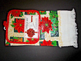 Vintage Kitchen Towel with Fringe Christmas 3 pc Set Sultans Linens NEW - £7.05 GBP
