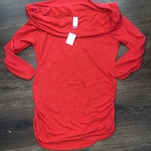 no boundaries Scoop Neck 3/4 Sleeve Red Blouse Size Large - £4.35 GBP