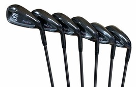 Pacific Golf Clubs New Mens Senior Black FLT-4 Iron Set 6-PW+SW A Flex Graphite - £236.03 GBP