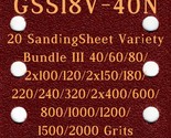 Bosch GSS18V-40N - 17 Different Grits - 20 Sheet Variety Bundle III - $19.99