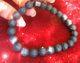 Haunted 33x HEX CURSE BREAKER BRACELET MAGICK HEMAMTITE & LAVE STONE WITCH  image 2