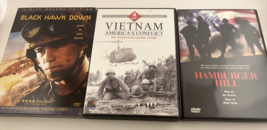 Black Hawk Down, Vietnam: America’s Conflict, and Hamburger Hill DVDs Set of 3 - £5.96 GBP