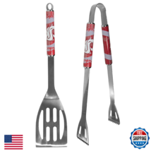 Washington State Cougars 2 Pc Steel BBQ Tool Set - Team Color Fan Gift - $29.96