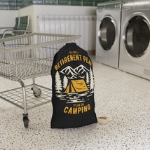 Customizable Retirement Plan Camping Meme Laundry Bag with Woven Shoulder Strap  - £25.30 GBP+