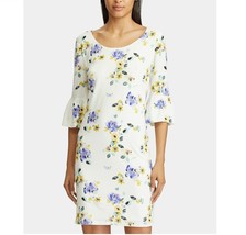 American Living Womens 10 Cream Yellow Grappa Floral Ruffle Lined Mini D... - $7.35