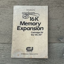 Vtg Cardram 16K Memory Expansion Manual for Commodore VIC-20 Computer - $7.00