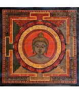 OIL VARNISHED SRI YANTRA  MANDALA  MEDICINE BUDDHA  ORIGINAL THANGKA PAI... - $2,725.40 MXN