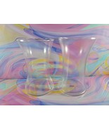 Set of 2 Clear Modern Rounded Glass Vases - 8&#39;&#39; Tall, 4.75&#39;&#39; Diameter - $28.07 CAD