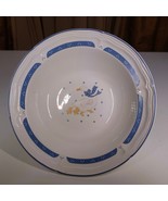 Vintage Country Goose Stoneware Bowl Blue Duck 1980s Home Style 10.5” - $31.49 CAD